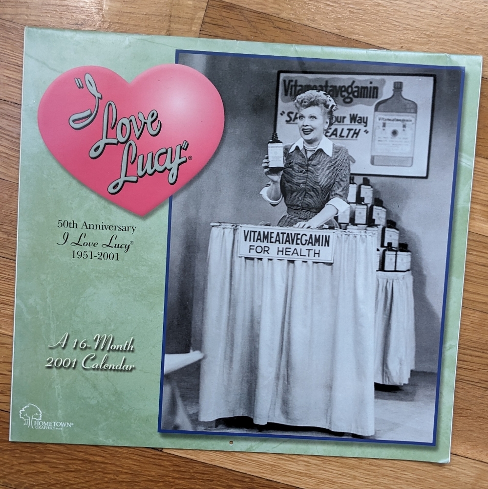 I Love Lucy 50th Anniversary 2001 Collector Calendar. Unused.